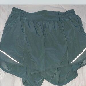 Lululemon Hotty Hot Olive/Sage Green shorts. Perfect condition. Size 6 Tall.